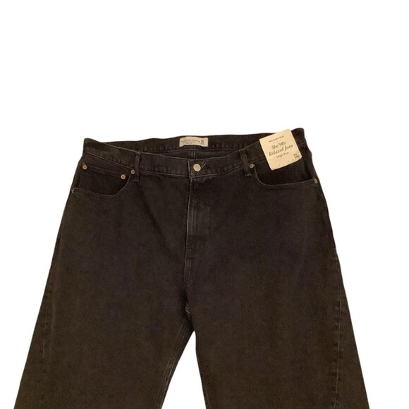 NWT Abercrombie Fitch The 90s Relaxed Jeans High Rise Front Slit Womens 34/18R - Picture 3 of 9